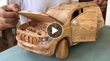 Building a Toyota Prado Land Cruiser 2020 Wooden Model: The Skill and Craftsmanship of a Carpente...
